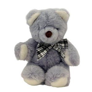 Vintage Gund Plush Bear My First‎ Teddy Stuffed Animal Purple Lavender Bow Soft
